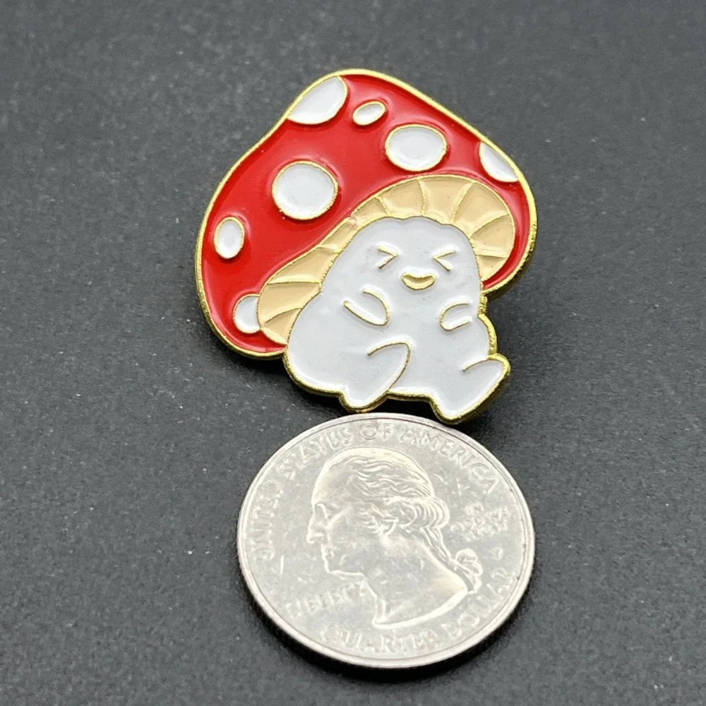Cute‎ Mushroom Person Sitting Lapel Hat Pin